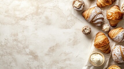 Obraz premium Freshly Baked Pastries on a Light Surface