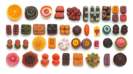 Naklejka premium Colorful Candies on Flat Surface Display