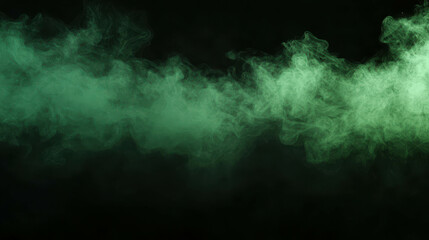 Fototapeta premium Gentle Green Mist Floating in Dark Background