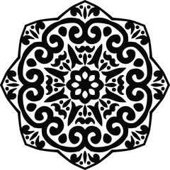 Mandala Flower Coloring Pages Circular Pattern in Form of Mandala With Flower for Henna, Mehndi, Tattoo, Decoration Decorative Ornament in Ethnic Oriental Style.