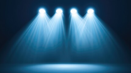 Soft Beams of Overhead Spotlights Illuminating Space