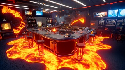 A Bar on a River of Lava.