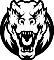 Komodo dragon animal logo from the front