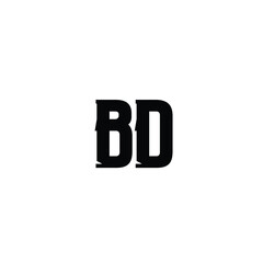 BD monogram logo design letter text name symbol monochrome logotype alphabet character simple logo