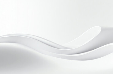 Smooth white curves, minimal abstract background with flowing lines