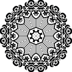 Mandala Pattern Tattoo Circular Pattern in the Form of a Mandala Decorative Ornament in Ethnic Oriental Style.