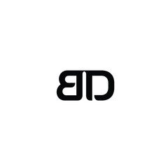 BD monogram logo design letter text name symbol monochrome logotype alphabet character simple logo