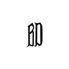 BD monogram logo design letter text name symbol monochrome logotype alphabet character simple logo