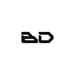 BD monogram logo design letter text name symbol monochrome logotype alphabet character simple logo