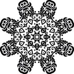 Real Flower Mandala Circular Pattern in the Form of a Mandala Decorative Ornament in Ethnic Oriental Style.