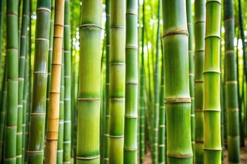 Fototapeta premium Tall bamboo stems with nodes along the length