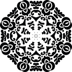 Simple Flower Mandala Images Circular Pattern in Form of Mandala With Flower for Henna, Mehndi, Tattoo, Decoration Decorative Ornament in Ethnic Oriental Style.