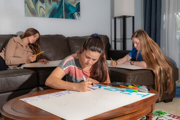 Making Anti-Abortion Signs, Fall 2024, United States, vertical
