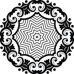 Small Flower Mandala Art Circular Pattern in Form of Mandala With Flower for Henna, Mehndi, Tattoo, Decoration Decorative Ornament in Ethnic Oriental Style.