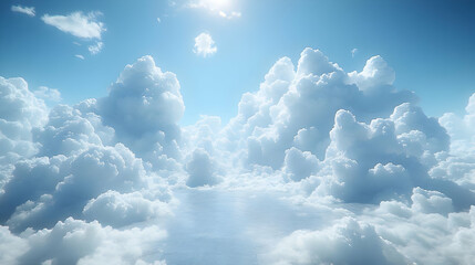 Fototapeta premium Cloudscape Illustration with Sun