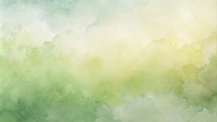 Soft watercolor background in green and yellow hues