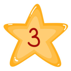 Number in gold star 