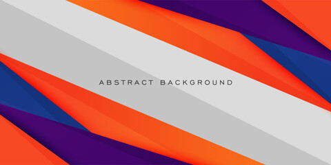 Modern purple orange geometric business banner design. Creative banner design with overlap triangle shapes for template. Simple horizontal banner. Eps10 vector