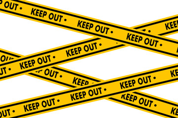 Hazardous warning tape must be careful for danger places, construction and crime, warning bands vector