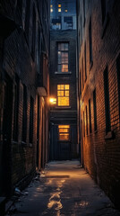Fototapeta premium night city alley street lights street