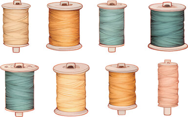 spools of thread and needle