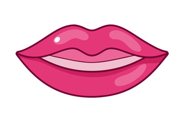 Women lips | isolated vector silhouette illustration on white background