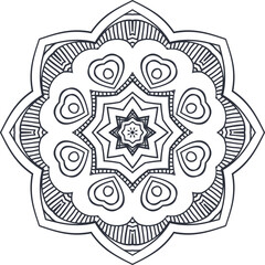Mandala Art Drawing Circular Pattern in the Form of a Mandala Decorative Ornament in Ethnic Oriental Style.