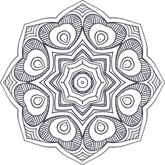 Fototapeta premium Mandala Art Easy Circular Pattern in the Form of a Mandala Decorative Ornament in Ethnic Oriental Style.
