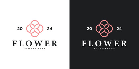 Abstrack elegant flower logo design. Premium Vector