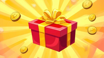 Bonus Points Redemption Concept Featuring Colorful Tokens and Rewards on a Bright Background