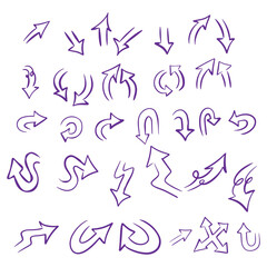 SET OF ARROW DOODLE HAND DRAWN ILLUSTRATION