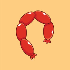 long sausage - cartoon vector illustration