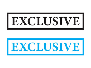 Exclusive Stamp Icon vector. exclusive stamp Sticker text Isolated on White Background. exclusive badge on vector illustration.