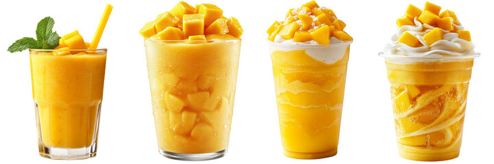 Mango Smoothie with whipcream and mango slice
