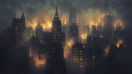 Fototapeta premium sunset in the city
