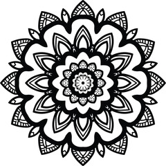 Rose Flower Mandala Art Circular Pattern in the Form of a Mandala Decorative Ornament in Ethnic Oriental Style.