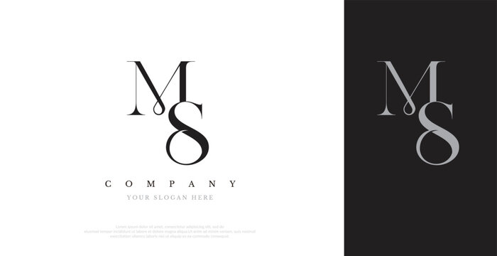 Initial MS Logo Design Vector 