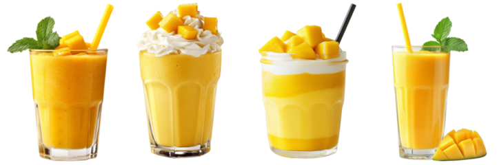 Mango Smoothie with whipcream and mango slice