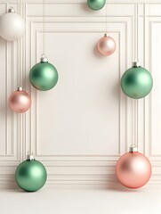 Cozy Living Room with Oversized Festive Ornaments and Holiday Decor in 3D