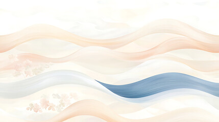 Fototapeta premium Soft pastel waves flow gracefully across image, creating serene and calming atmosphere. gentle curves and subtle colors evoke sense of tranquility and harmony