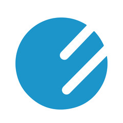 blue button with a sign