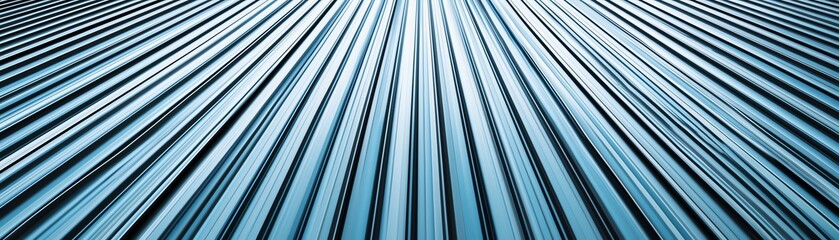 Obraz premium Abstract metallic background featuring parallel lines in shades of blue, creating a dynamic and modern atmosphere suitable for various design projects.