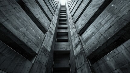 Concrete Architectural Detail with Diagonal Lines and Openings