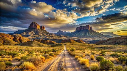 Texas Mountain Desert Landscape evoking adventure spirit