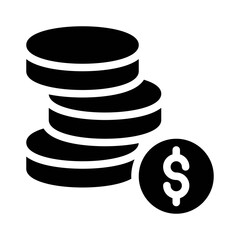 Stack Coins glyph icon