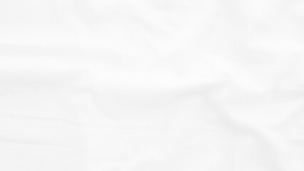 Fototapeta premium Organic Fabric cotton backdrop White linen canvas crumpled natural cotton fabric Natural handmade linen top view background organic Eco textiles White Fabric linen texture