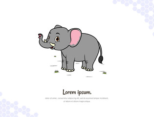 Vector art for wall decoration landscap Cartoon Elephant