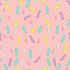 3D sprinkles fun seamless pattern