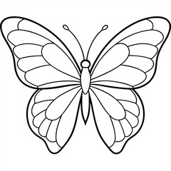 Butterflies flying illustration coloring page vector art coloring book design 