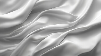 Obraz premium Elegant flowing white fabric with gentle folds and curves
